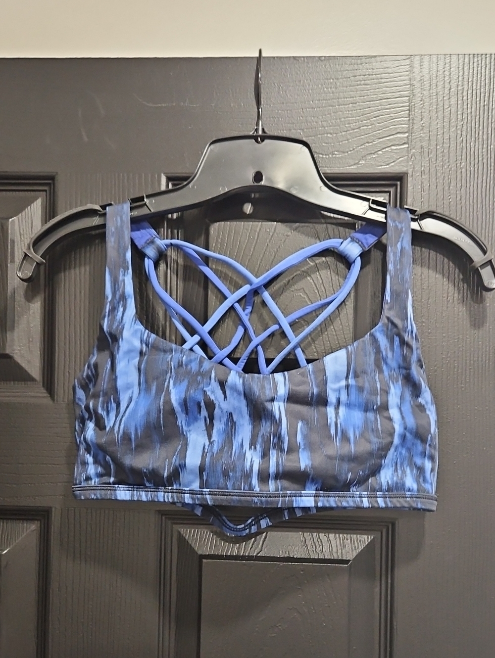 Lululemon Blue Patterned Crisscross Back Sports Bralette